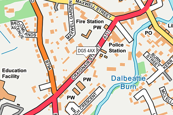Map of JOHN JOHNSTONE (DALBEATTIE) LIMITED at local scale