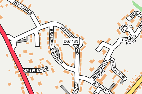 Map of D W TELFER TRANSPORT LIMITED at local scale