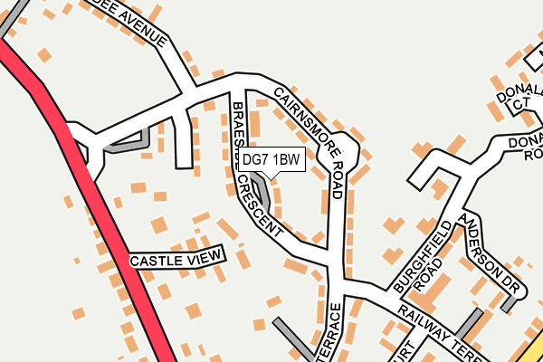 DG7 1BW map - OS OpenMap – Local (Ordnance Survey)