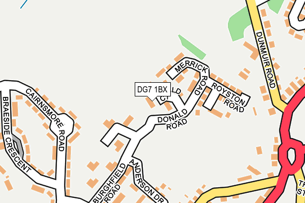 DG7 1BX map - OS OpenMap – Local (Ordnance Survey)