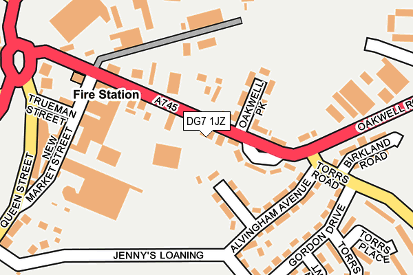 DG7 1JZ map - OS OpenMap – Local (Ordnance Survey)