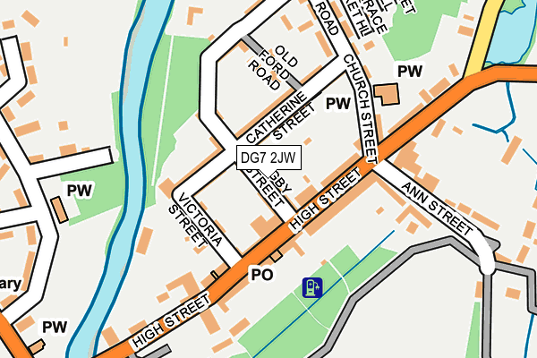 DG7 2JW map - OS OpenMap – Local (Ordnance Survey)