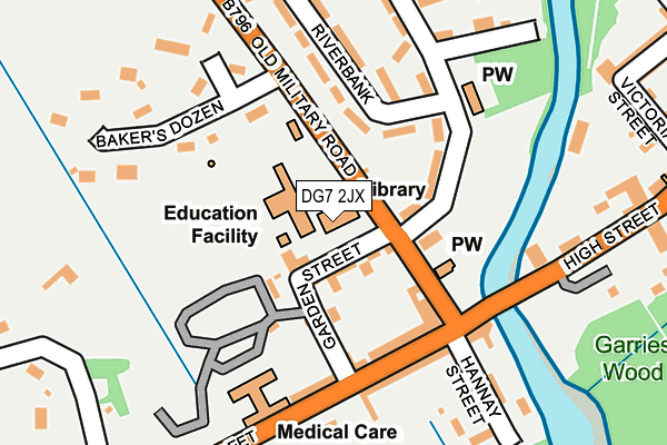 DG7 2JX map - OS OpenMap – Local (Ordnance Survey)