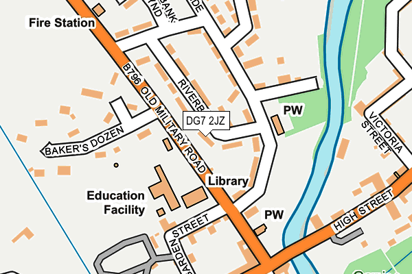 DG7 2JZ map - OS OpenMap – Local (Ordnance Survey)