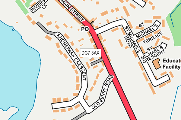 DG7 3AX map - OS OpenMap – Local (Ordnance Survey)