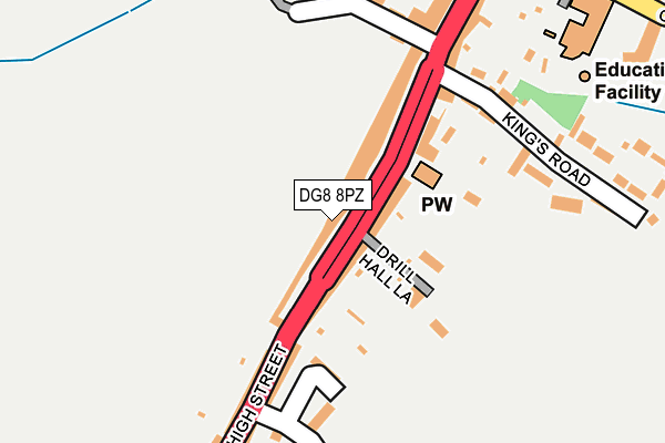 DG8 8PZ map - OS OpenMap – Local (Ordnance Survey)