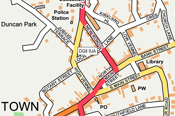 DG8 9JA map - OS OpenMap – Local (Ordnance Survey)