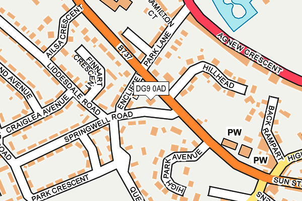 DG9 0AD map - OS OpenMap – Local (Ordnance Survey)