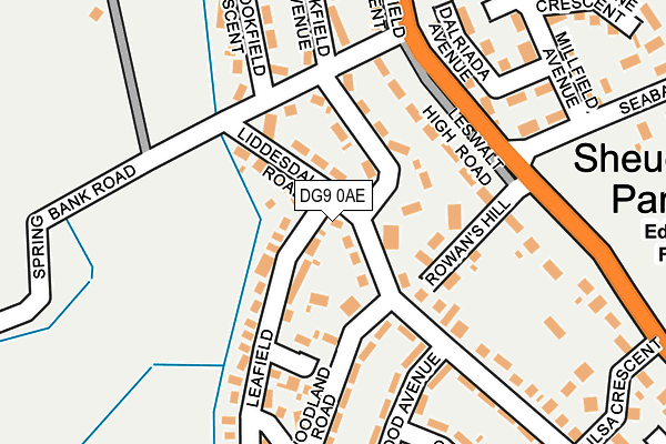 DG9 0AE map - OS OpenMap – Local (Ordnance Survey)