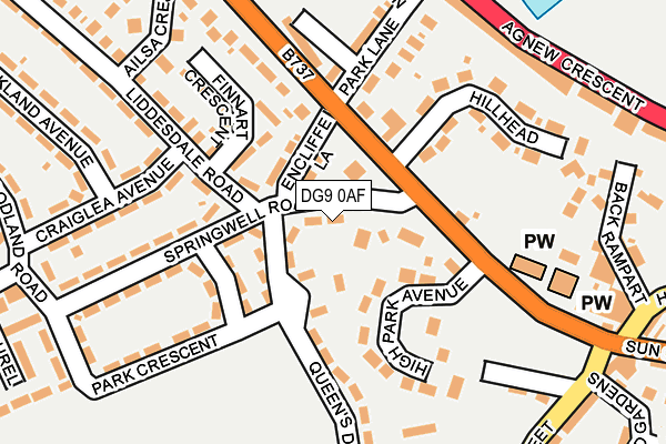 DG9 0AF map - OS OpenMap – Local (Ordnance Survey)