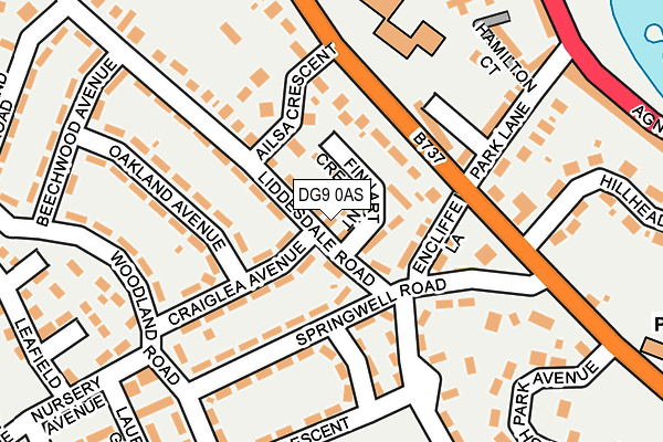 DG9 0AS map - OS OpenMap – Local (Ordnance Survey)