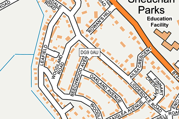 DG9 0AU map - OS OpenMap – Local (Ordnance Survey)