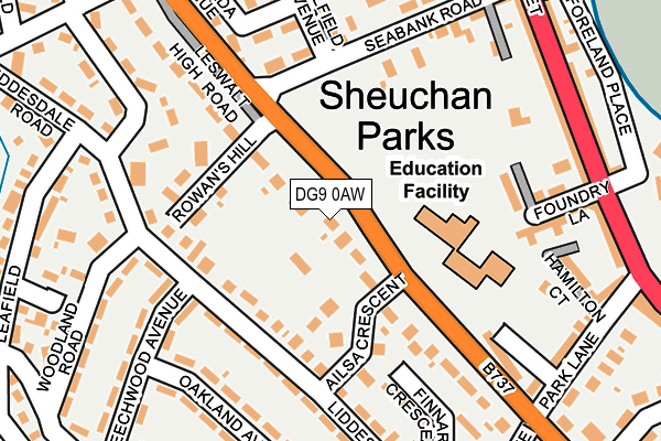 DG9 0AW map - OS OpenMap – Local (Ordnance Survey)