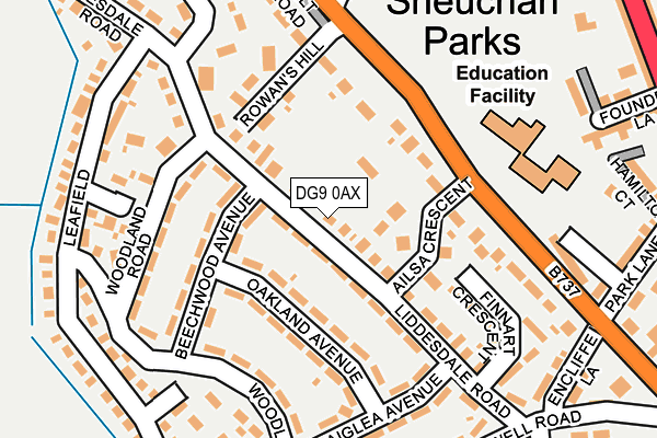 DG9 0AX map - OS OpenMap – Local (Ordnance Survey)