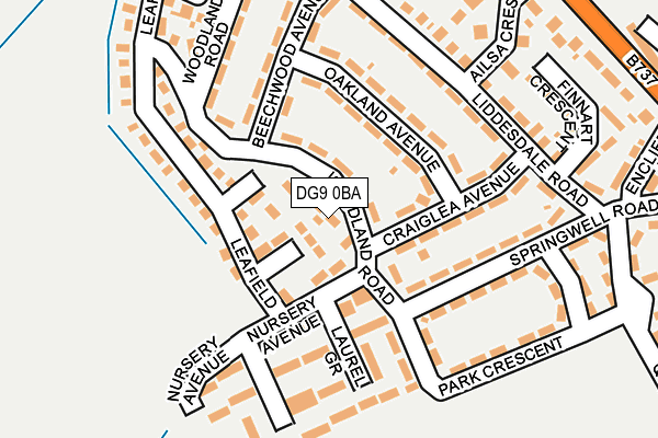 DG9 0BA map - OS OpenMap – Local (Ordnance Survey)