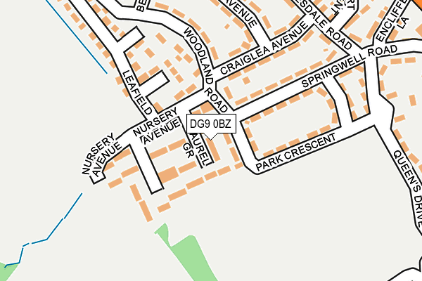 DG9 0BZ map - OS OpenMap – Local (Ordnance Survey)