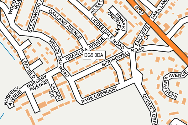 DG9 0DA map - OS OpenMap – Local (Ordnance Survey)