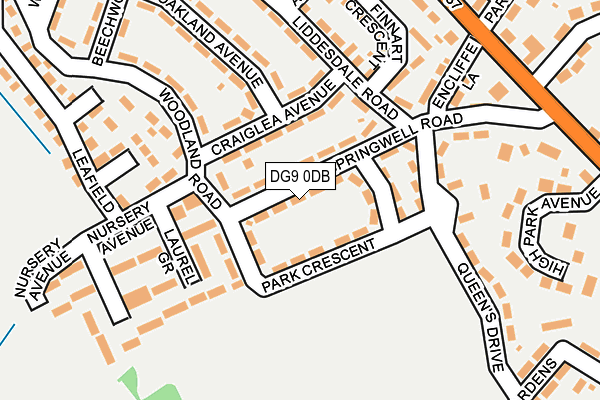 DG9 0DB map - OS OpenMap – Local (Ordnance Survey)