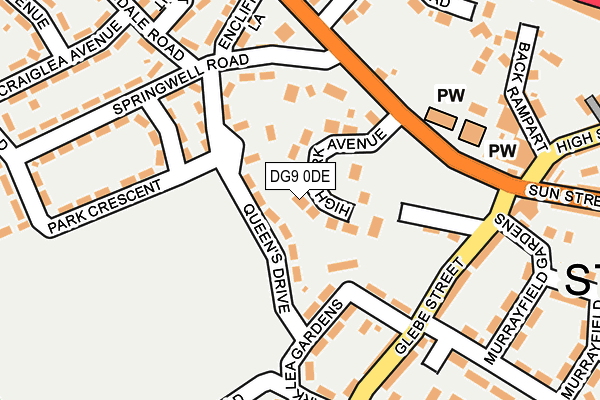 DG9 0DE map - OS OpenMap – Local (Ordnance Survey)