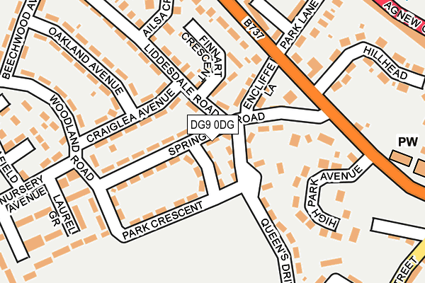 DG9 0DG map - OS OpenMap – Local (Ordnance Survey)