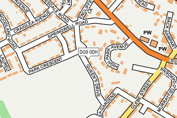 DG9 0DH map - OS OpenMap – Local (Ordnance Survey)