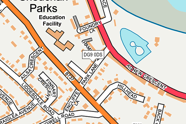 DG9 0DS map - OS OpenMap – Local (Ordnance Survey)