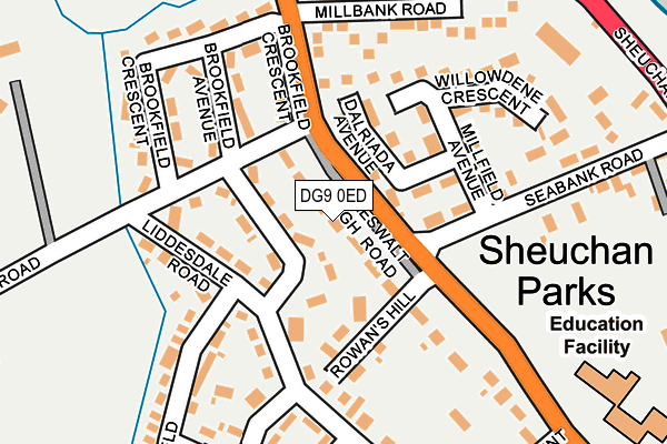 DG9 0ED map - OS OpenMap – Local (Ordnance Survey)