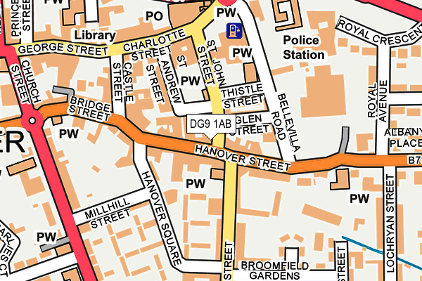 DG9 1AB map - OS OpenMap – Local (Ordnance Survey)