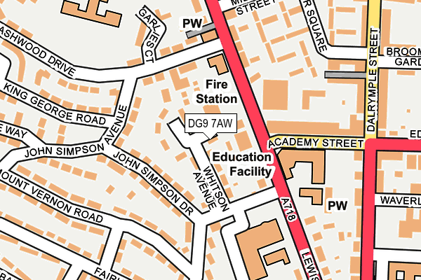 DG9 7AW map - OS OpenMap – Local (Ordnance Survey)