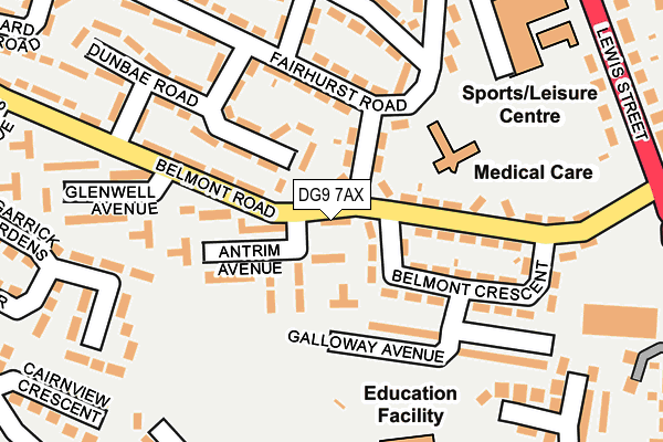 DG9 7AX map - OS OpenMap – Local (Ordnance Survey)