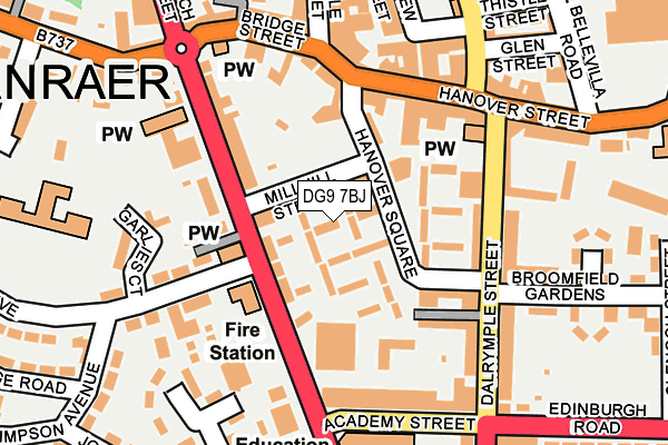 DG9 7BJ map - OS OpenMap – Local (Ordnance Survey)