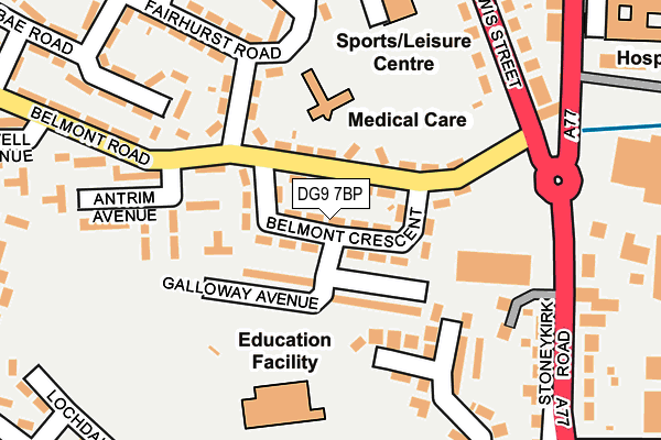 DG9 7BP map - OS OpenMap – Local (Ordnance Survey)