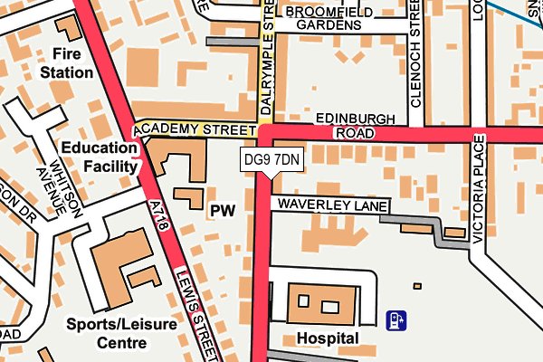 DG9 7DN map - OS OpenMap – Local (Ordnance Survey)