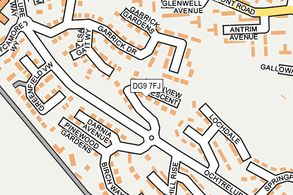 DG9 7FJ map - OS OpenMap – Local (Ordnance Survey)