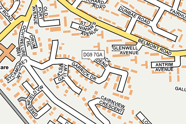 DG9 7GA map - OS OpenMap – Local (Ordnance Survey)