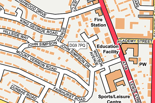 DG9 7PQ map - OS OpenMap – Local (Ordnance Survey)