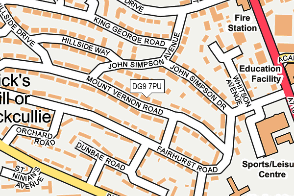 DG9 7PU map - OS OpenMap – Local (Ordnance Survey)