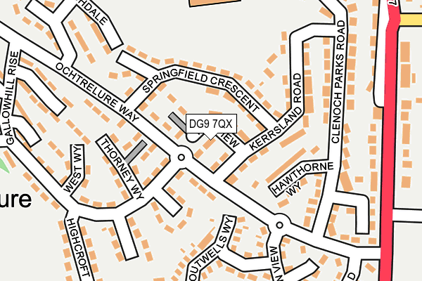 DG9 7QX map - OS OpenMap – Local (Ordnance Survey)