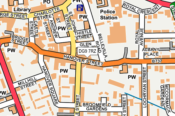 DG9 7RZ map - OS OpenMap – Local (Ordnance Survey)