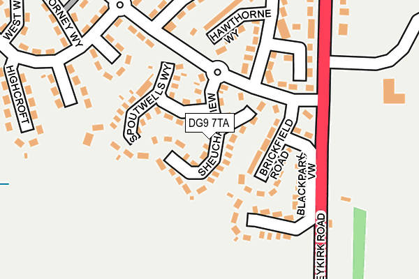 DG9 7TA map - OS OpenMap – Local (Ordnance Survey)