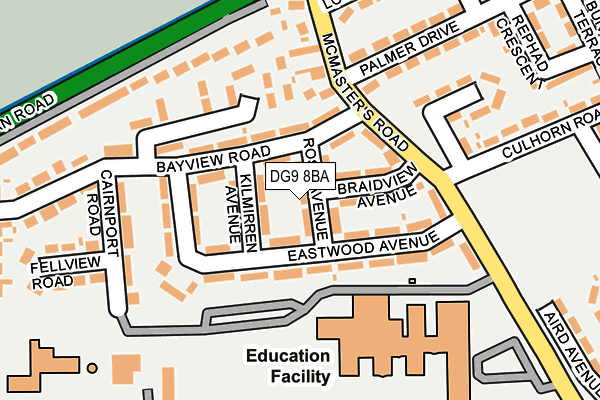 DG9 8BA map - OS OpenMap – Local (Ordnance Survey)