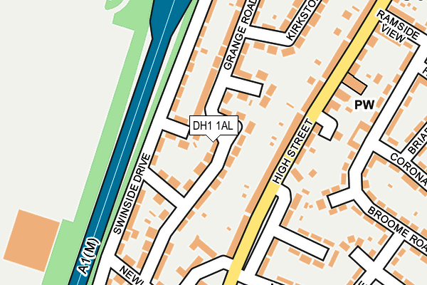 DH1 1AL map - OS OpenMap – Local (Ordnance Survey)