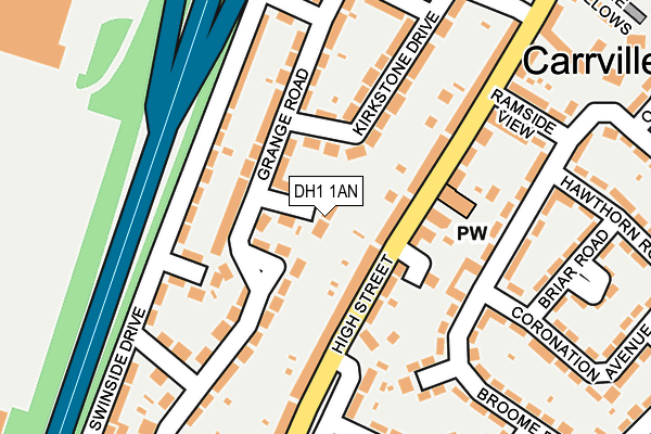 DH1 1AN map - OS OpenMap – Local (Ordnance Survey)