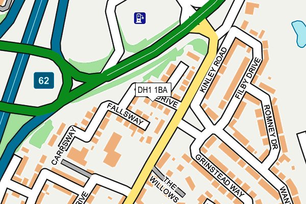 DH1 1BA map - OS OpenMap – Local (Ordnance Survey)