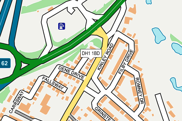 DH1 1BD map - OS OpenMap – Local (Ordnance Survey)