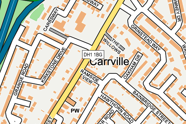 DH1 1BG map - OS OpenMap – Local (Ordnance Survey)