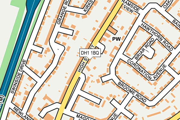 DH1 1BQ map - OS OpenMap – Local (Ordnance Survey)