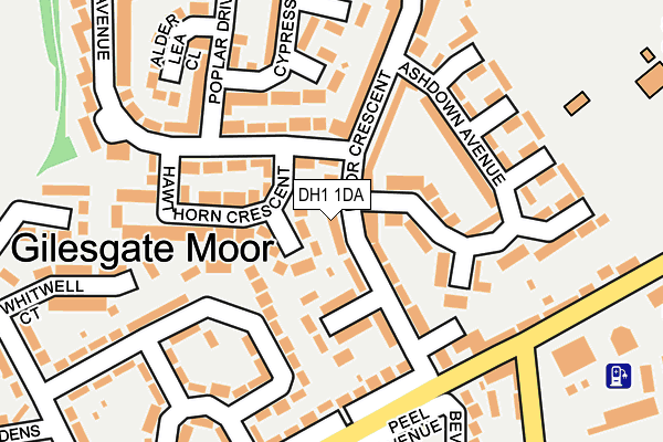 DH1 1DA map - OS OpenMap – Local (Ordnance Survey)