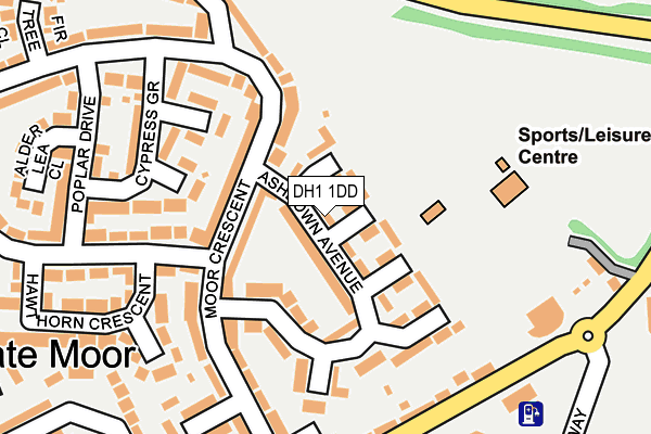 DH1 1DD map - OS OpenMap – Local (Ordnance Survey)