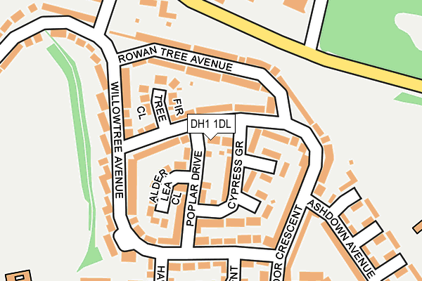 DH1 1DL map - OS OpenMap – Local (Ordnance Survey)